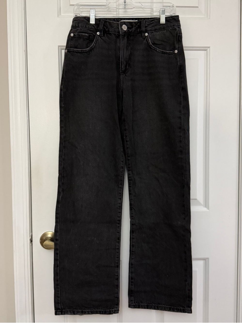 Garage Black Straight Leg Jeans